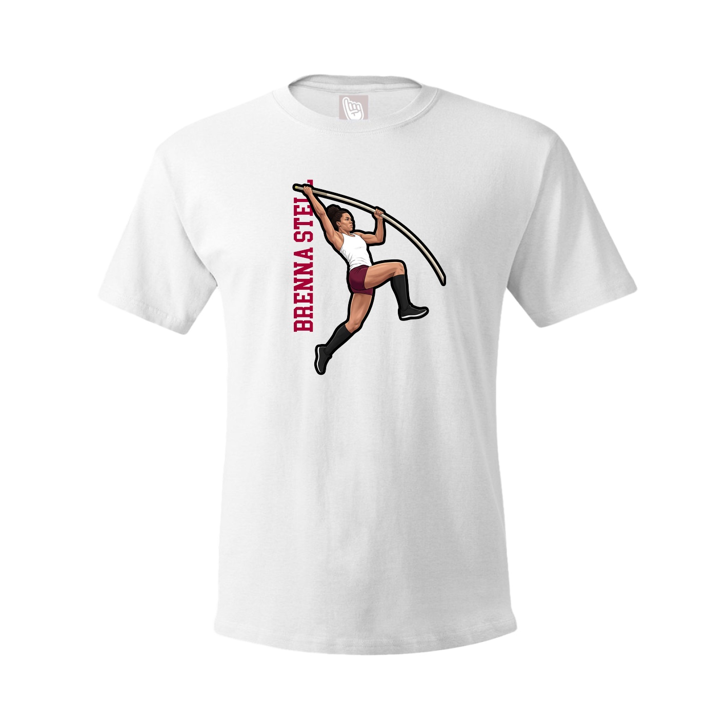Tee — Name Vertical in White