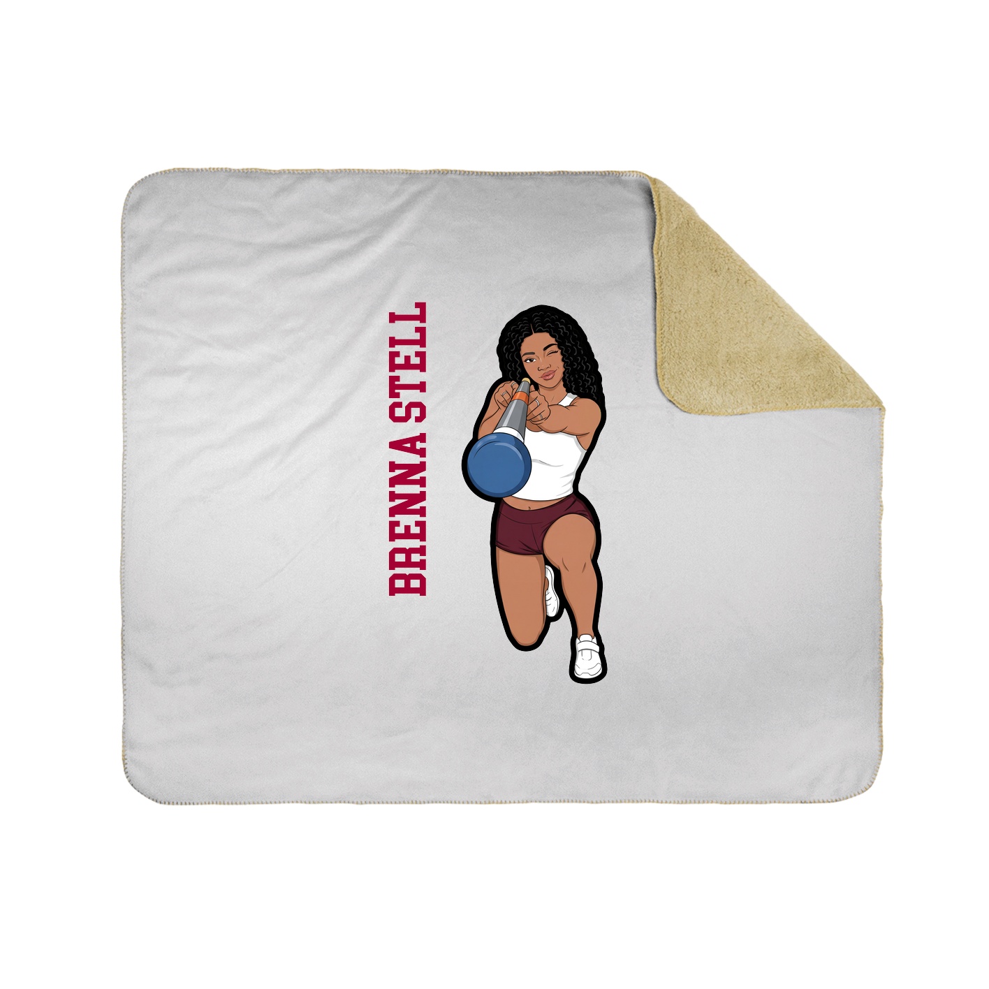 Throw Blanket — Name Vertical in White