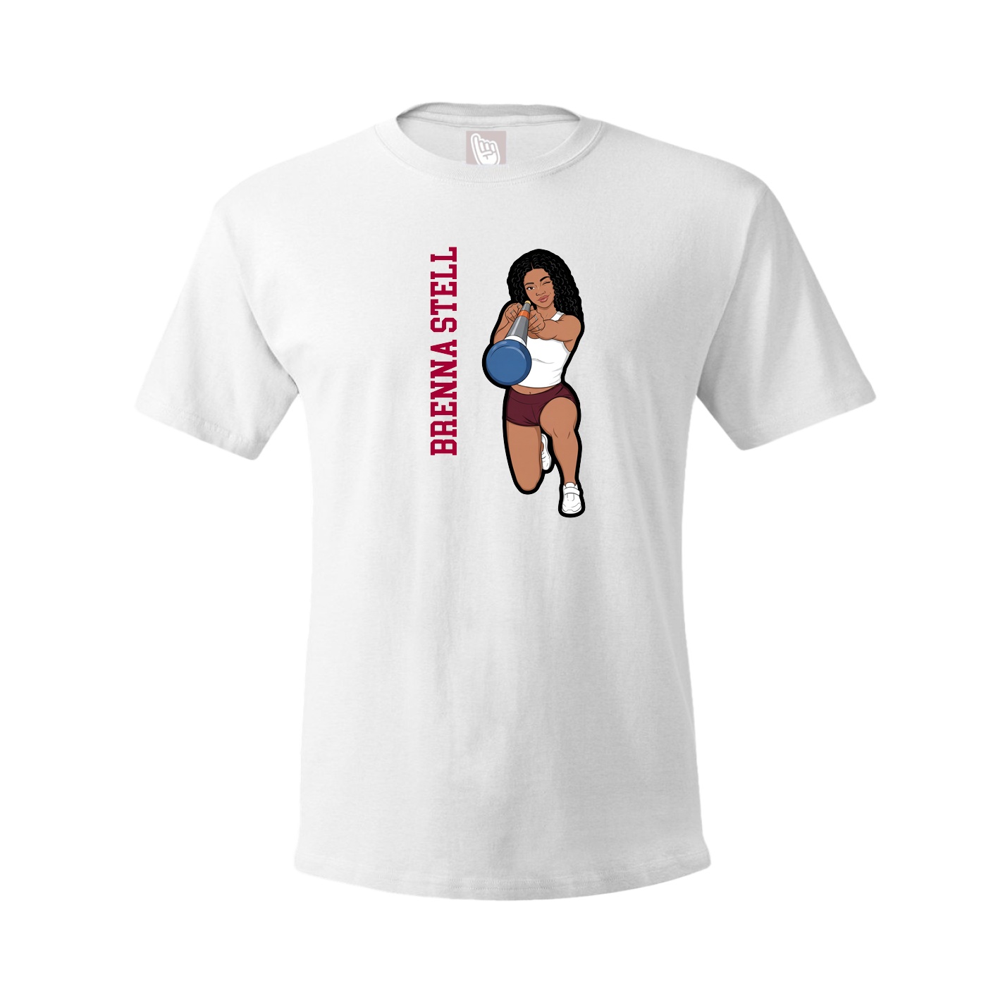 Tee — Name Vertical in White