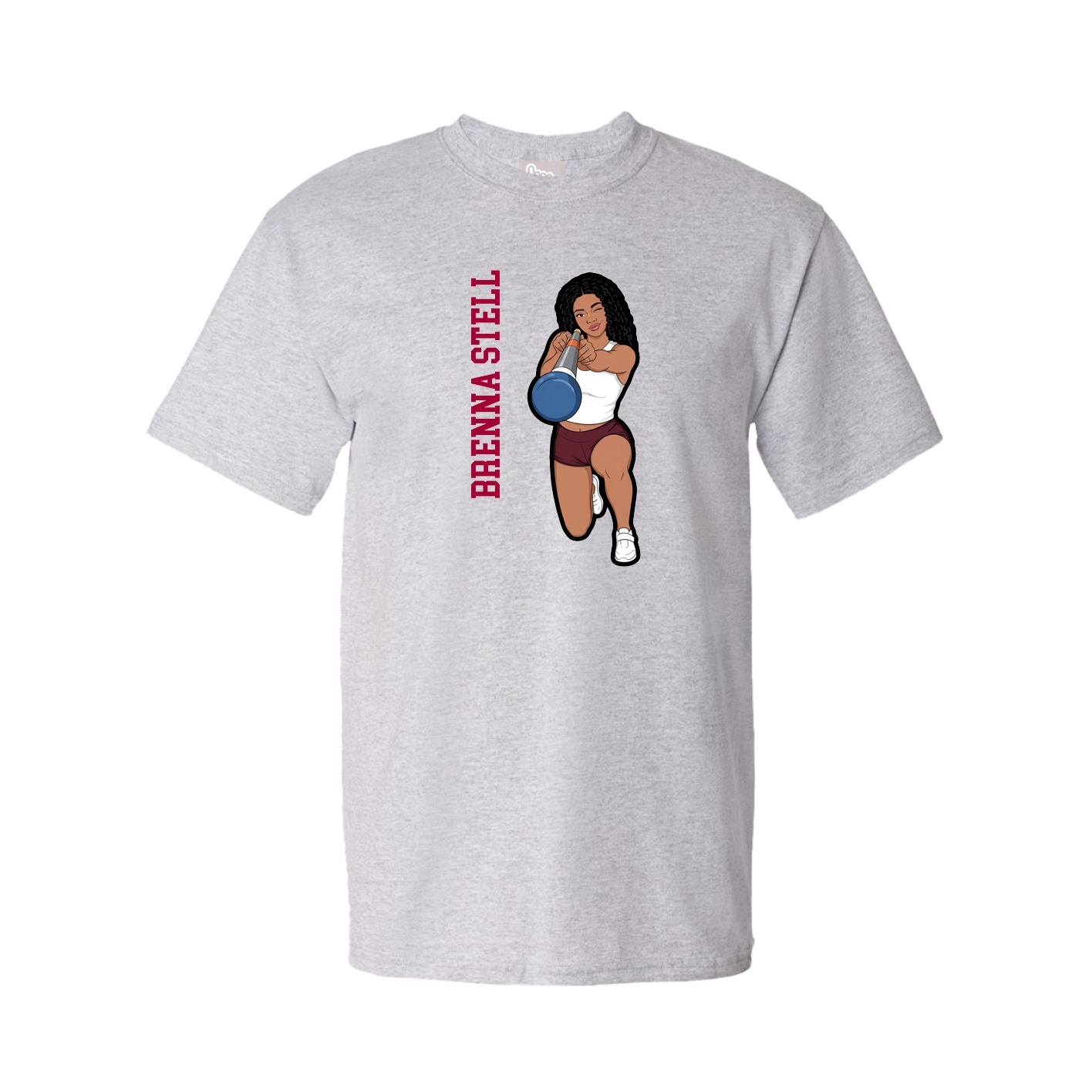 Youth Tee — Name Vertical in Grey