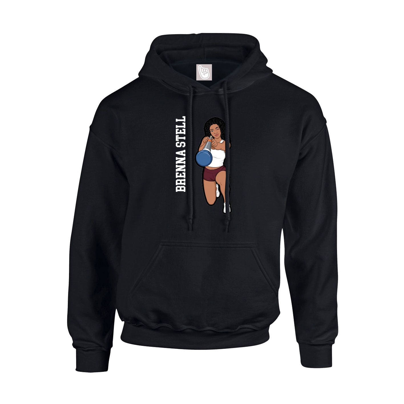 Youth Hoodie — Name Vertical in Black