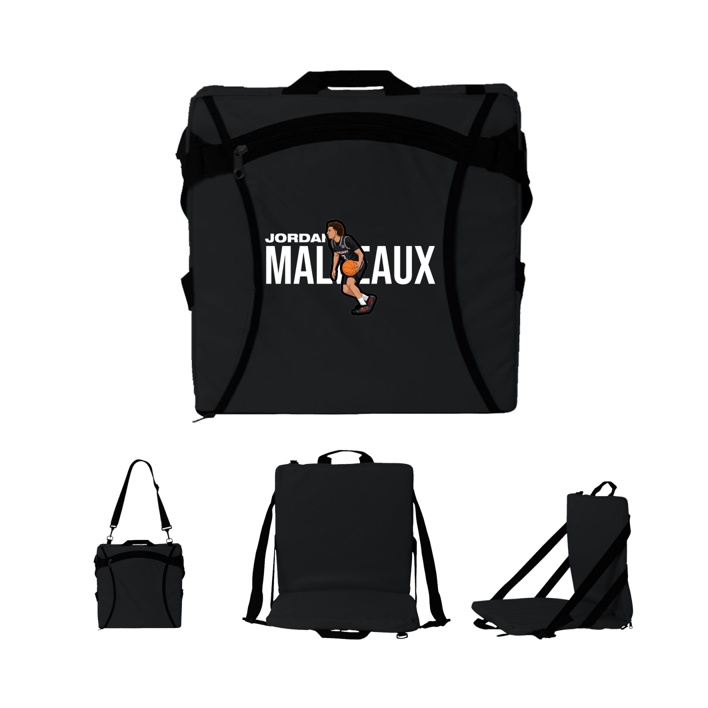 Folding Stadium Seat — Player Name in Black