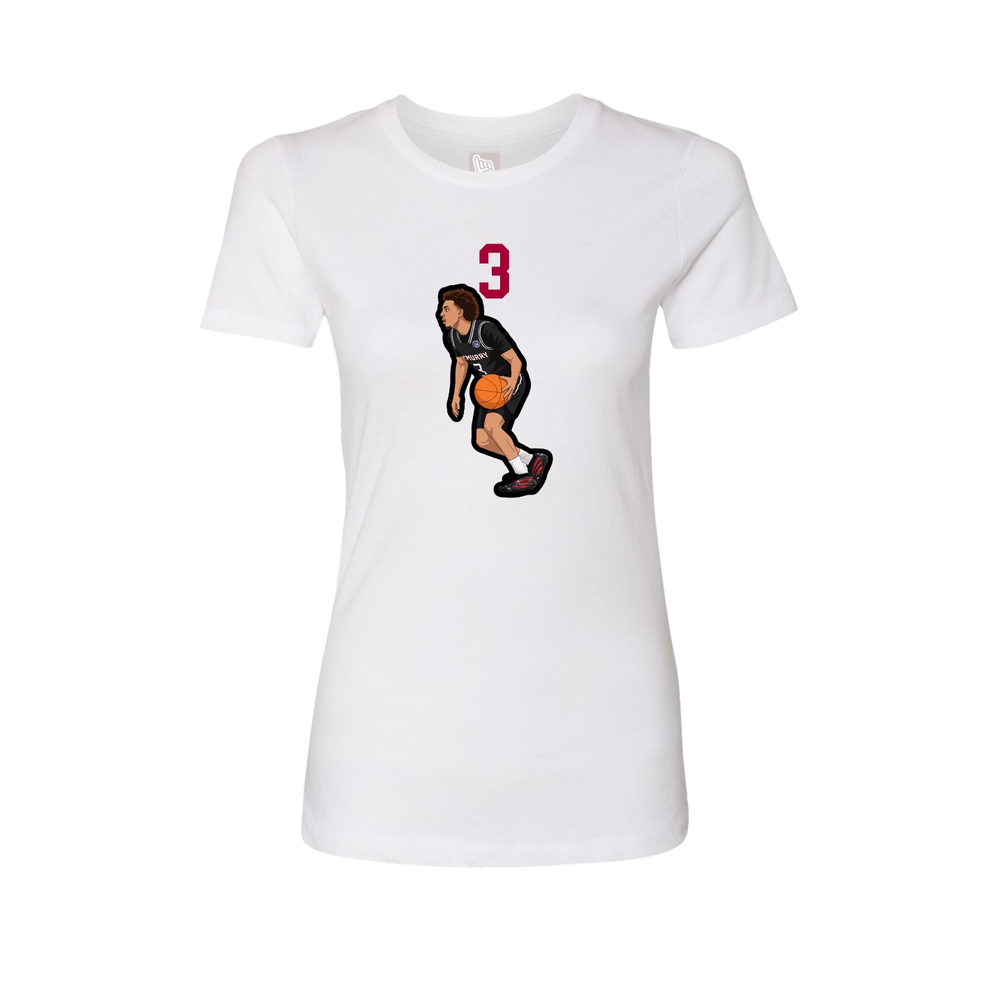 Fitted Women's Tee — Number Top in White