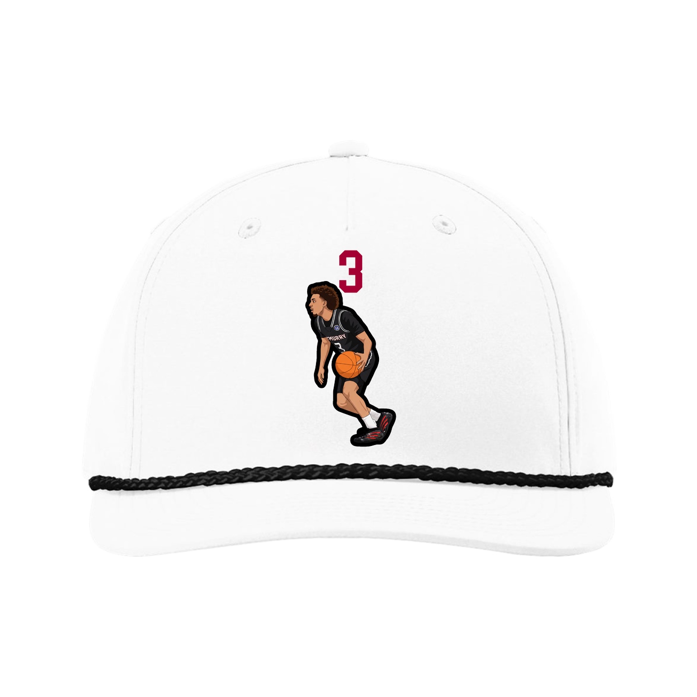 Five-Panel Classic Rope Cap — Number Top in White