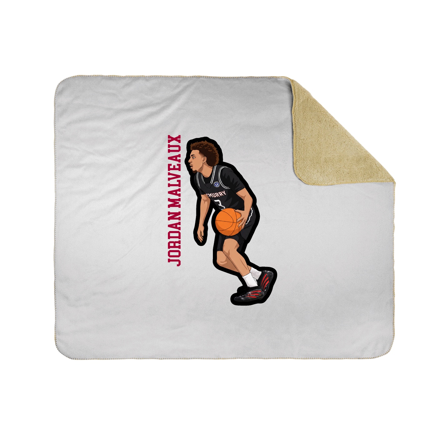 Throw Blanket — Name Vertical in White