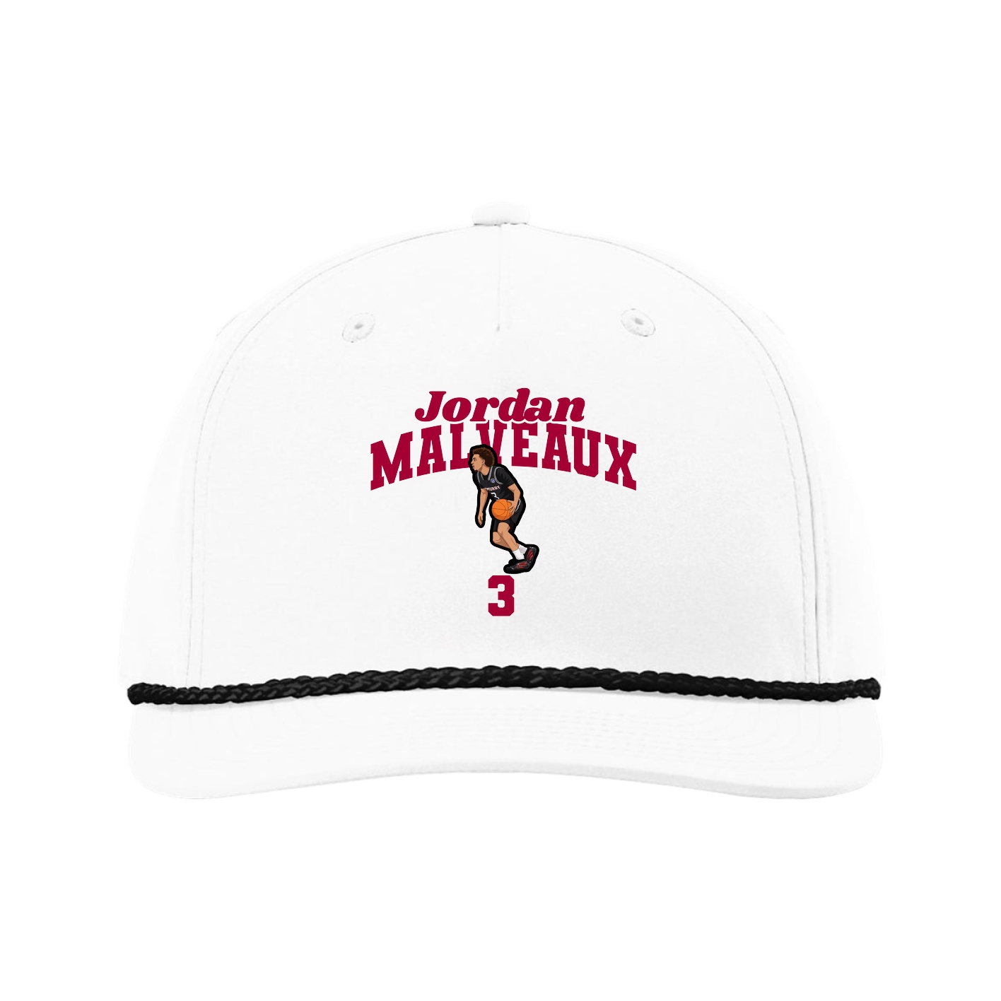 Five-Panel Classic Rope Cap — Signature Arch in White