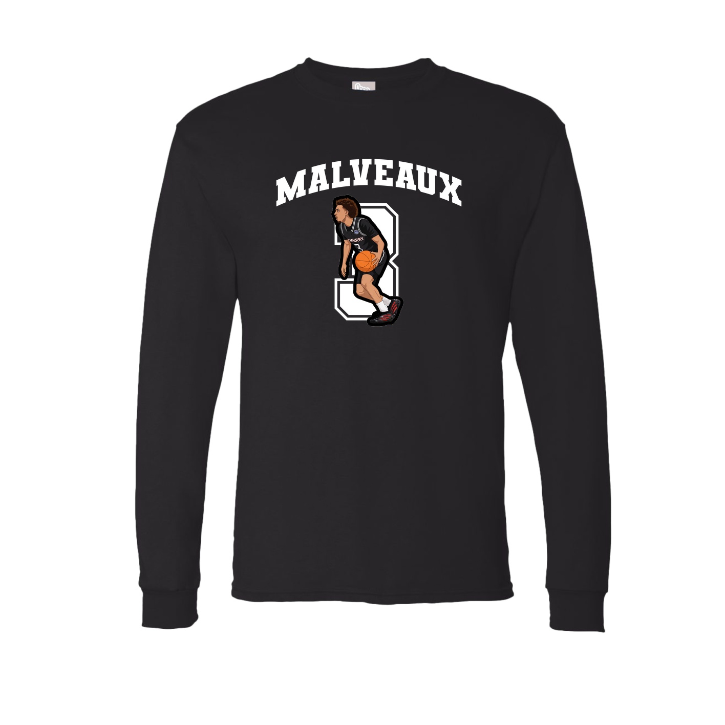 Long Sleeve Tee — Number in Black