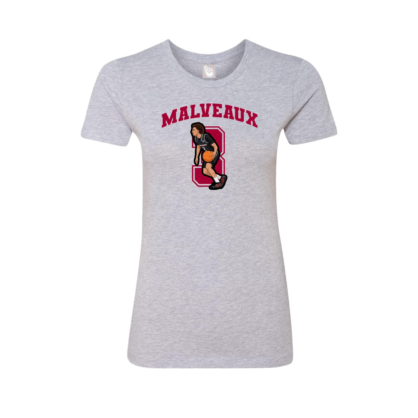 Fitted Women's Tee — Number in Grey
