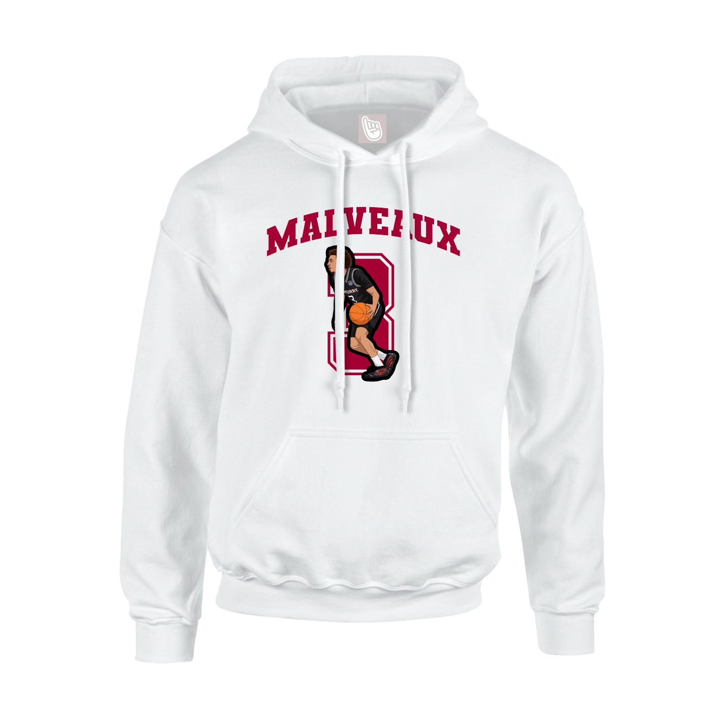 Youth Hoodie — Number in White