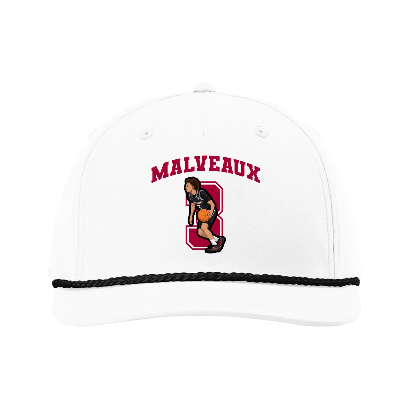 Five-Panel Classic Rope Cap — Number in White
