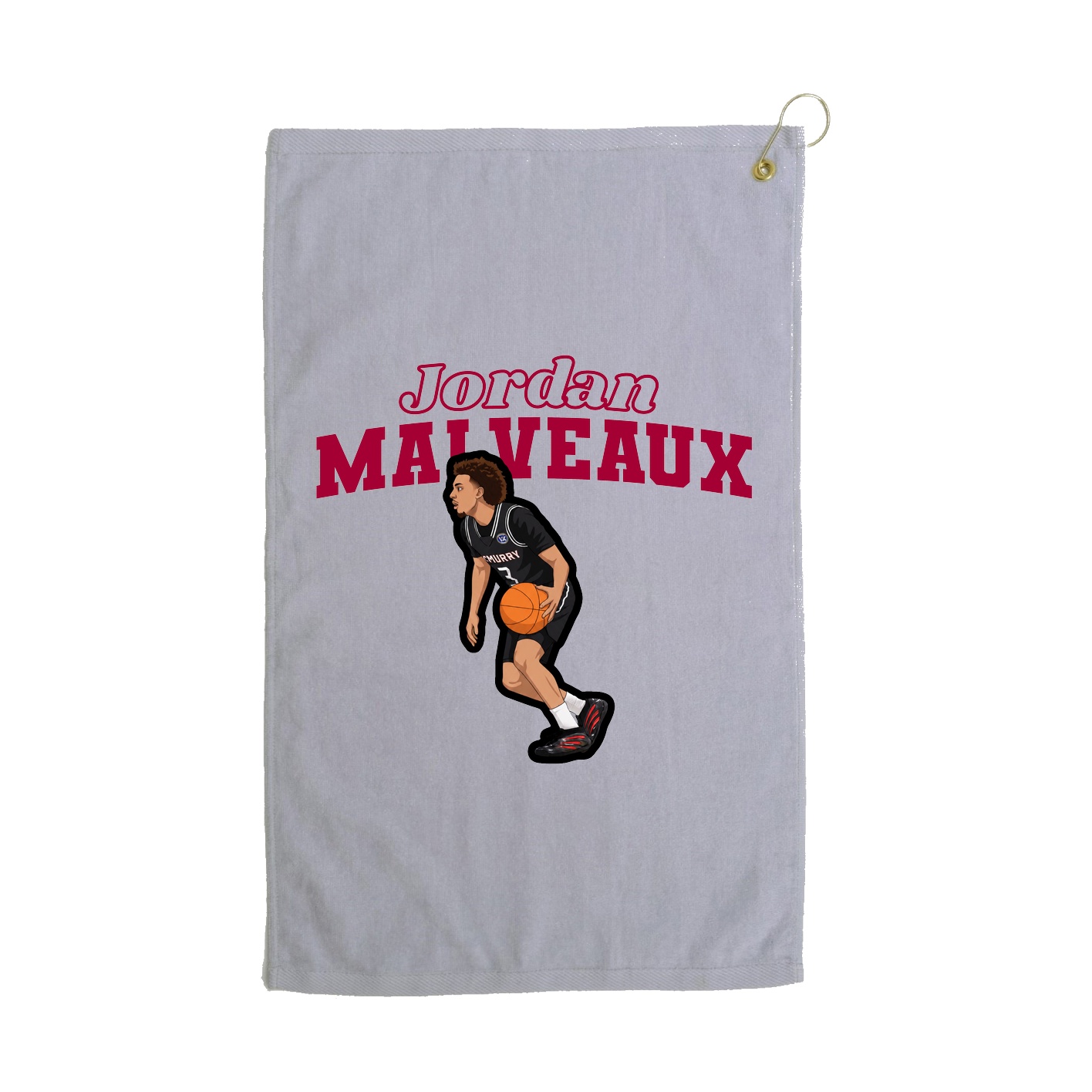 Golf Towel — Name Arch in Grey