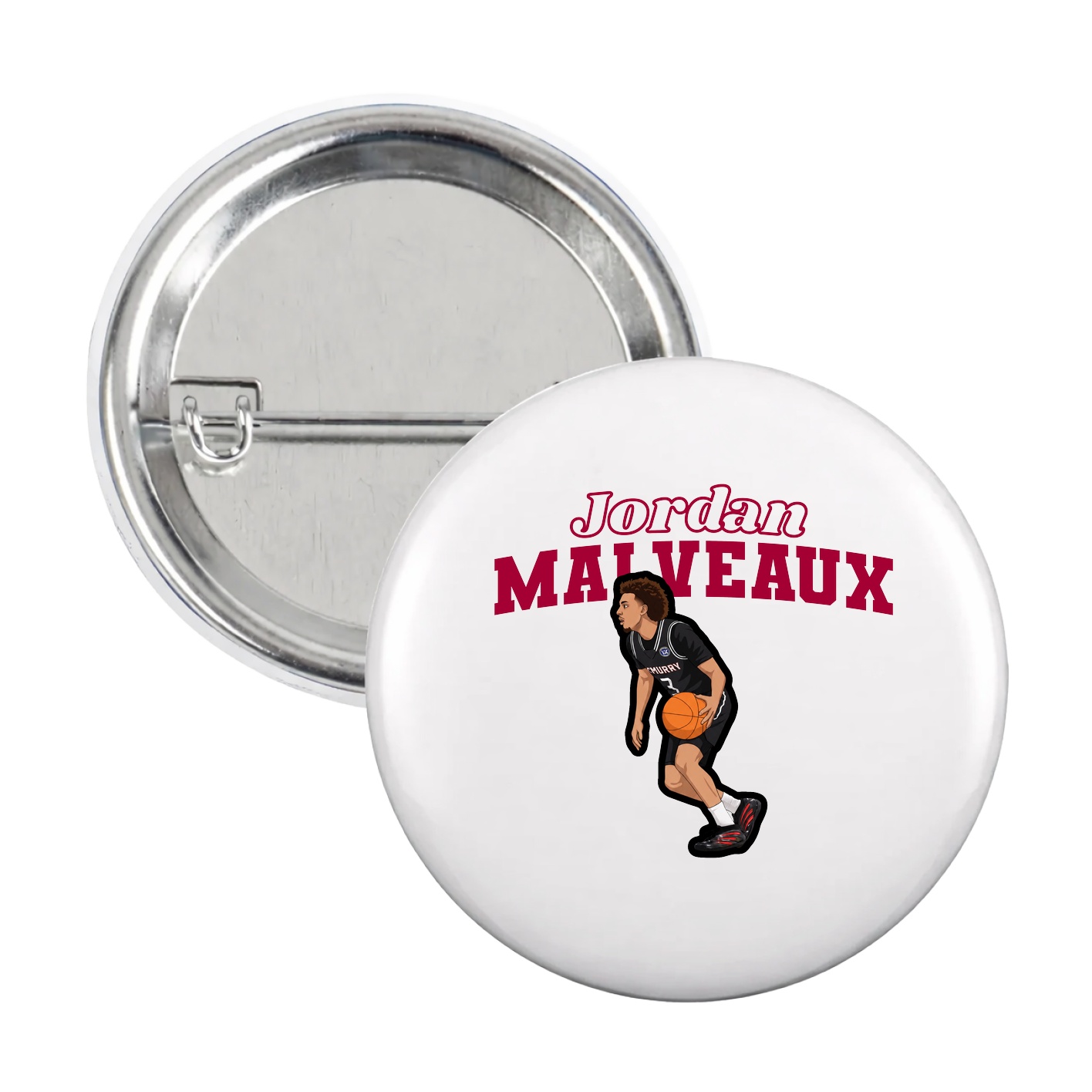 Game Day Button — Name Arch in White
