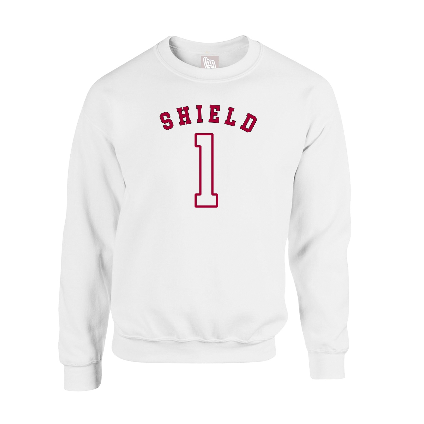 Fleece Crew — Shirsey Arch in White