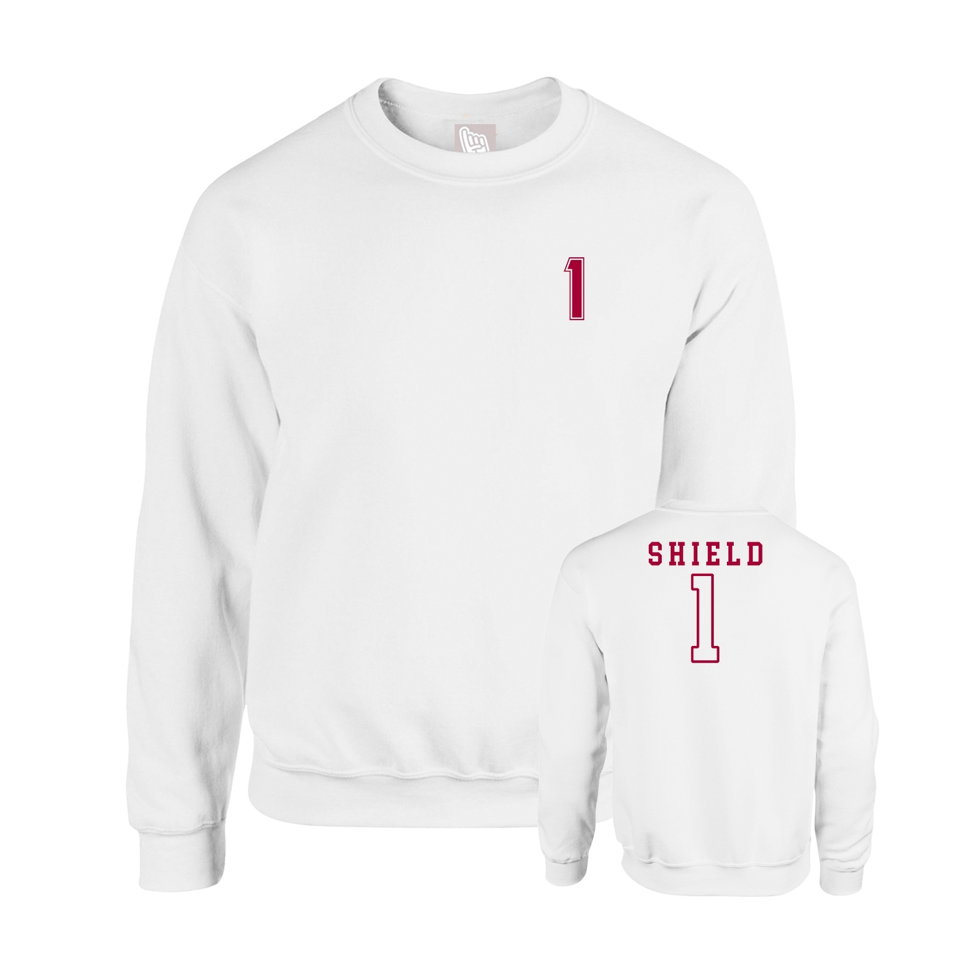 Fleece Crew — Chest Back in White