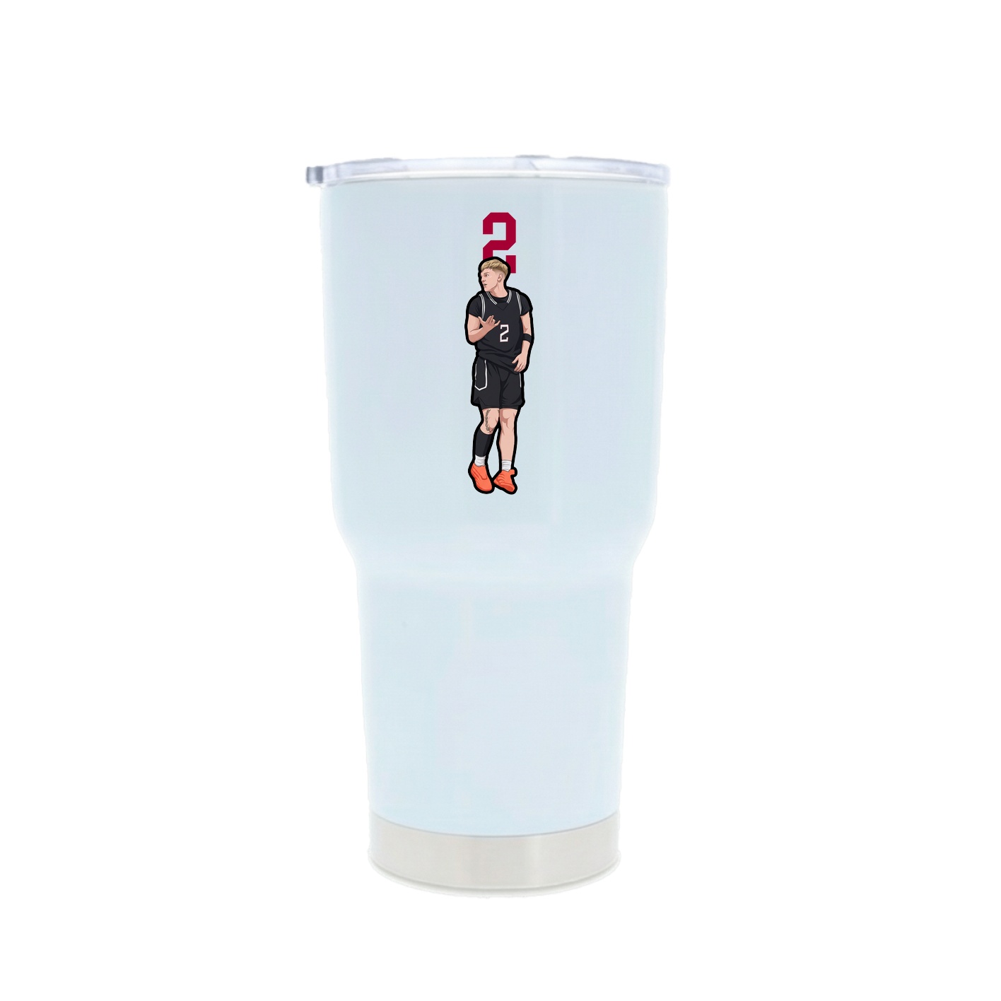30oz Stainless Steel Tumbler — Number Top in White