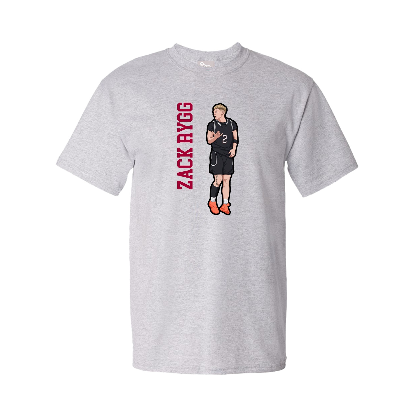 Youth Tee — Name Vertical in Grey