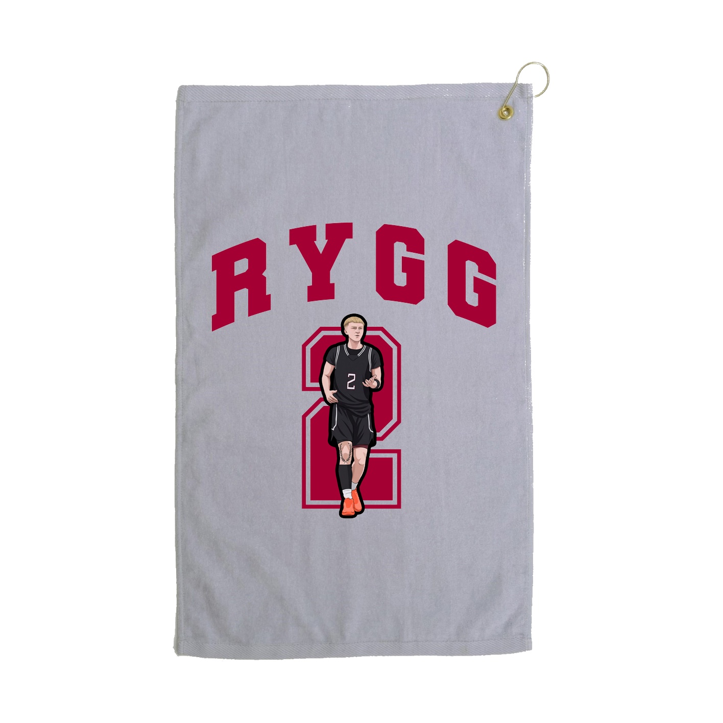 Golf Towel — Number in Grey