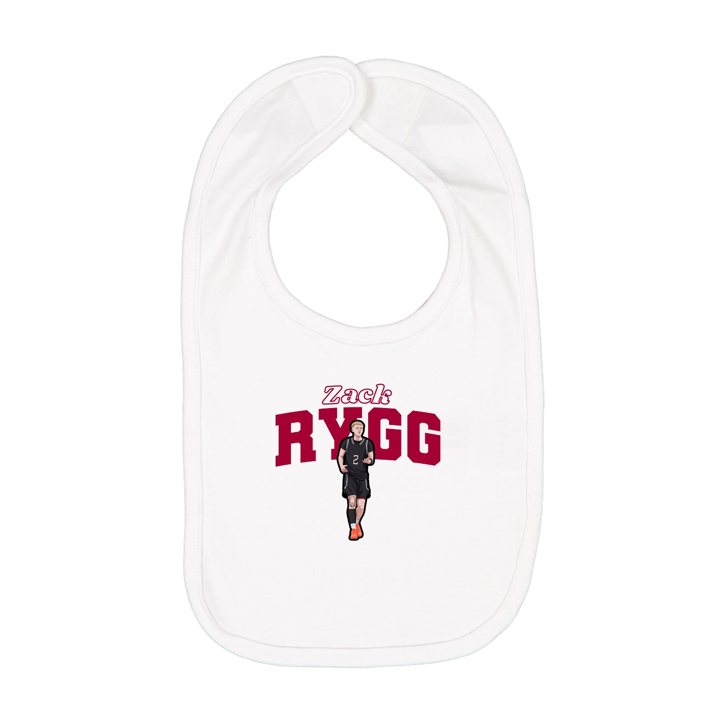 Infant Bib — Name Arch in White