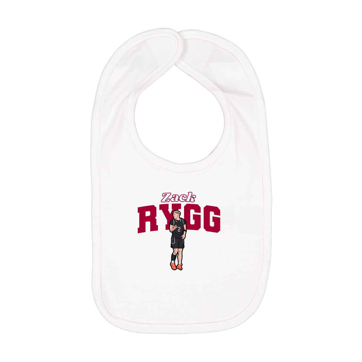 Infant Bib — Name Arch in White