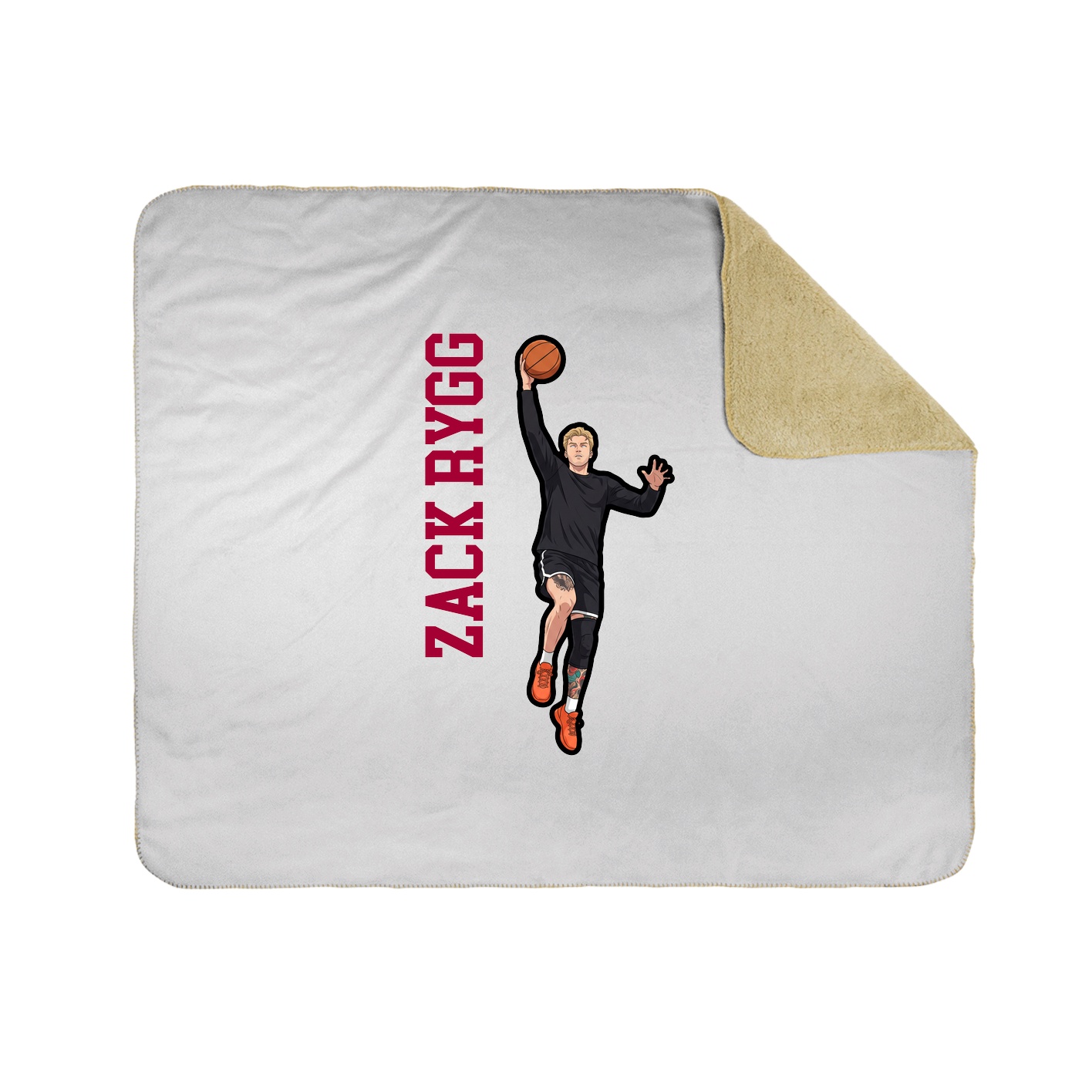 Throw Blanket — Name Vertical in White