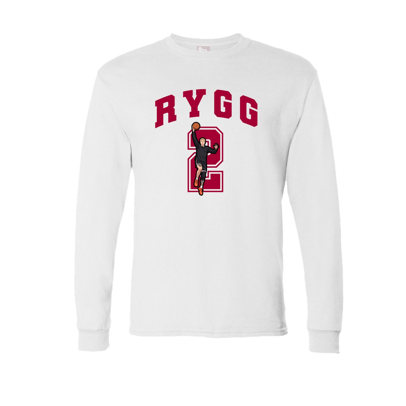 Long Sleeve Tee — Number in White