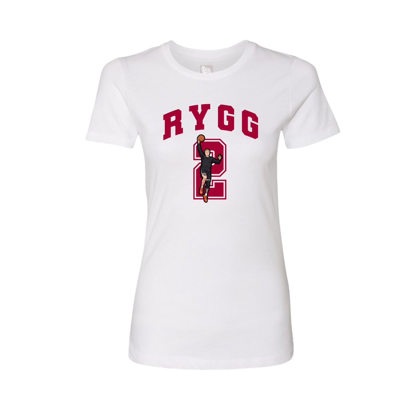 Fitted Women's Tee — Number in White