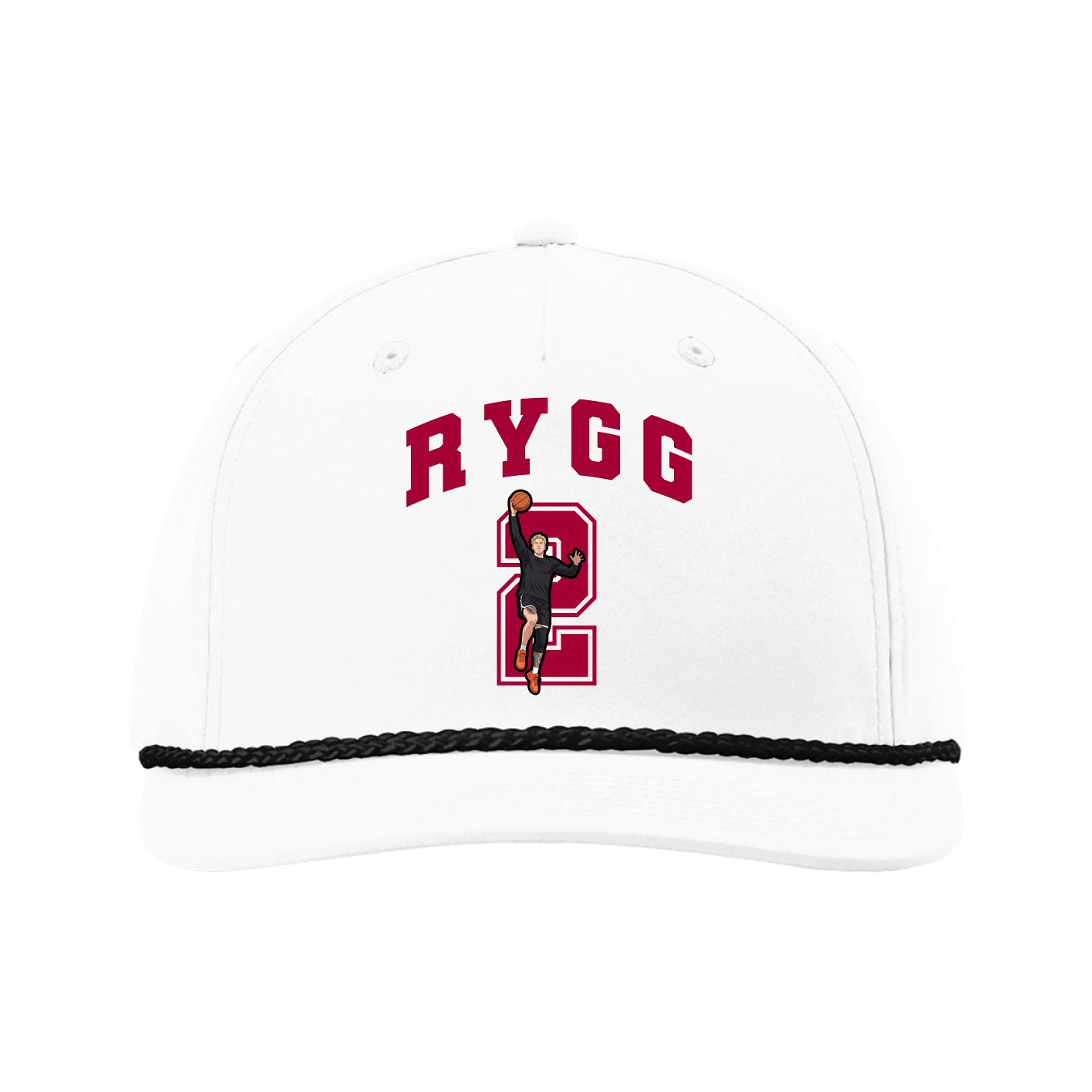 Five-Panel Classic Rope Cap — Number in White