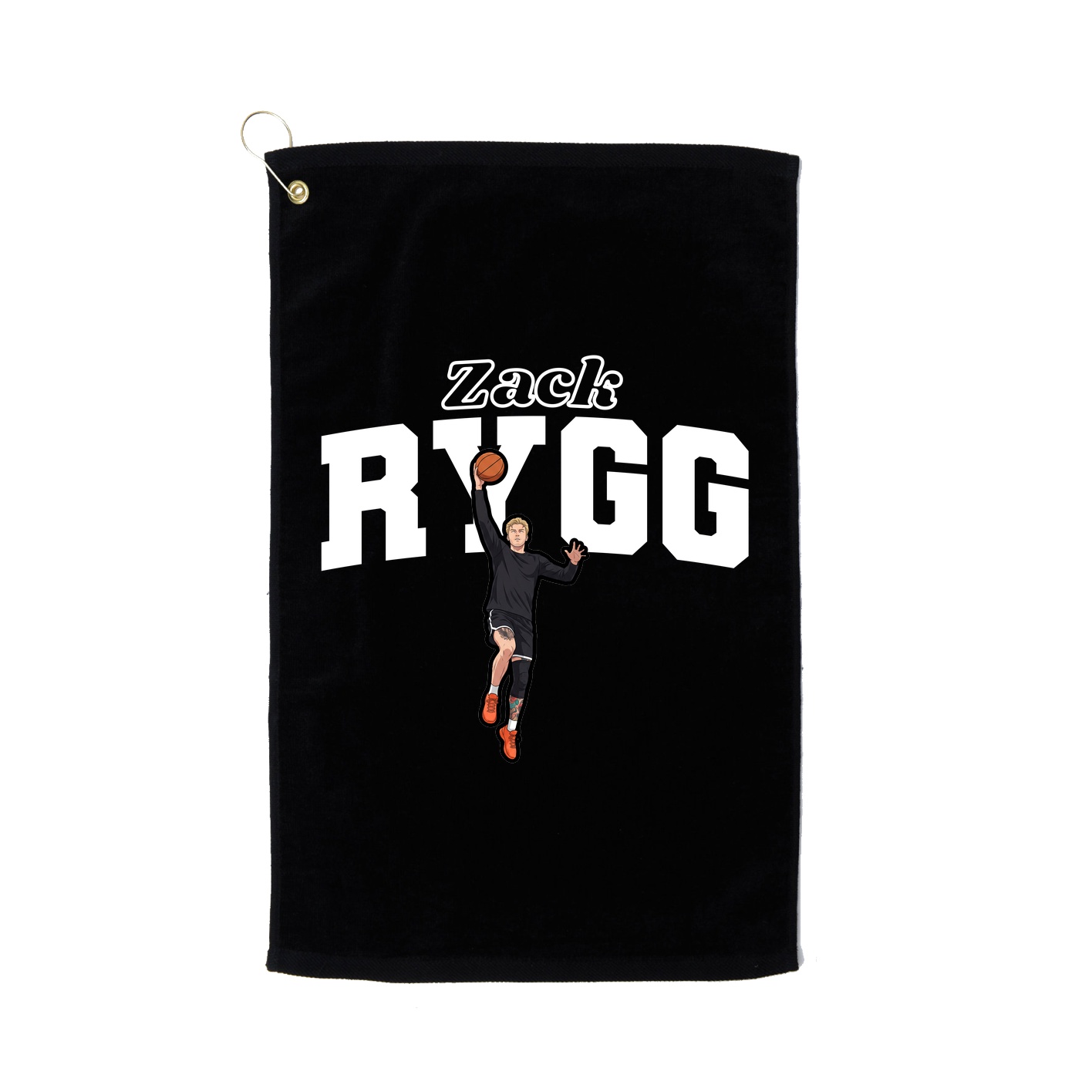 Golf Towel — Name Arch in Black
