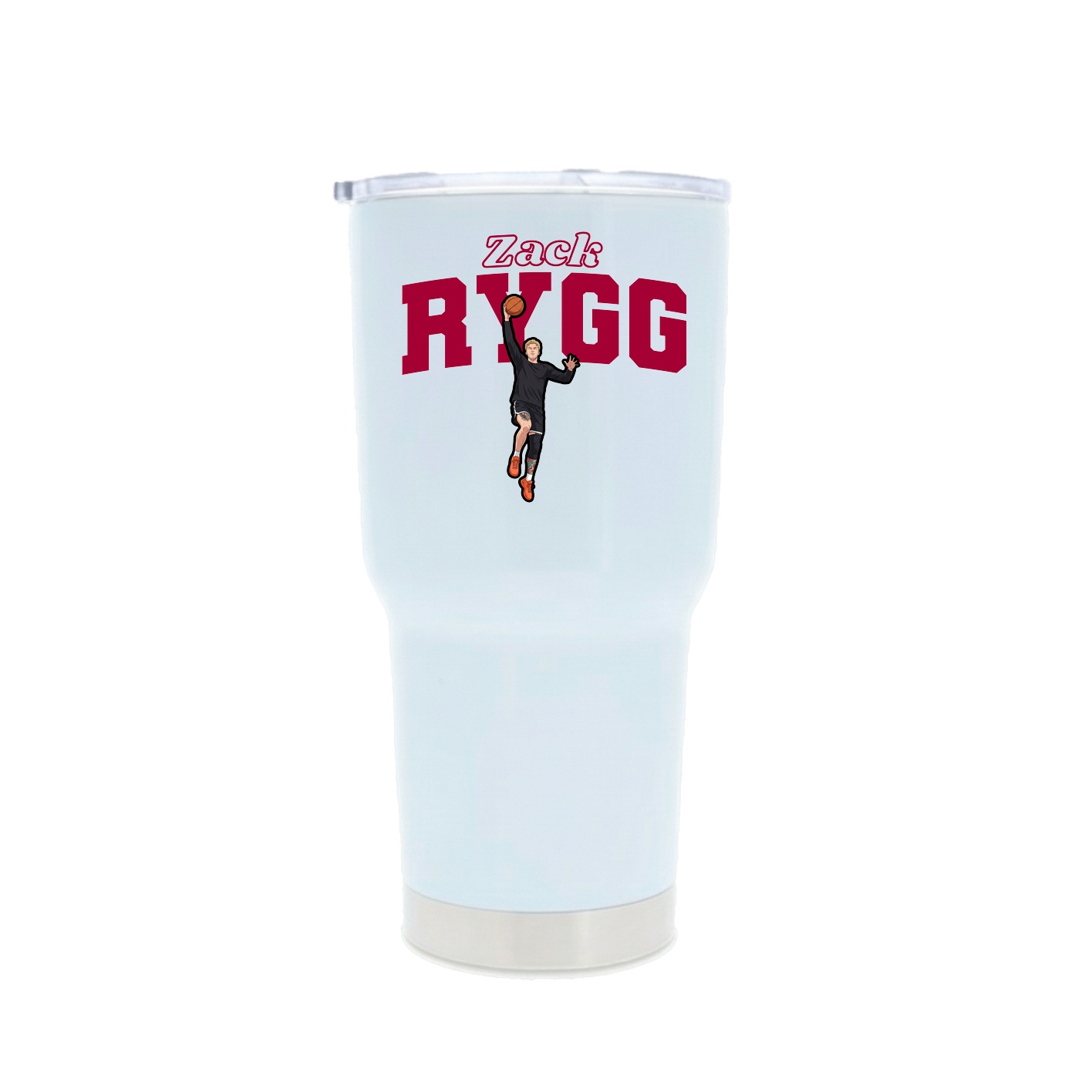 30oz Stainless Steel Tumbler — Name Arch in White
