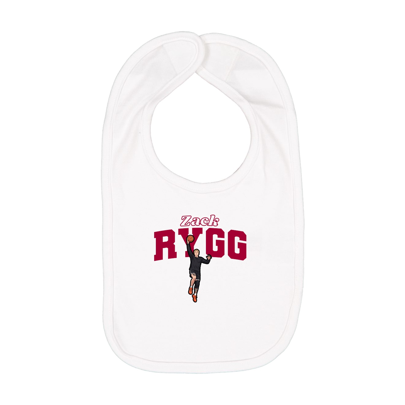 Infant Bib — Name Arch in White