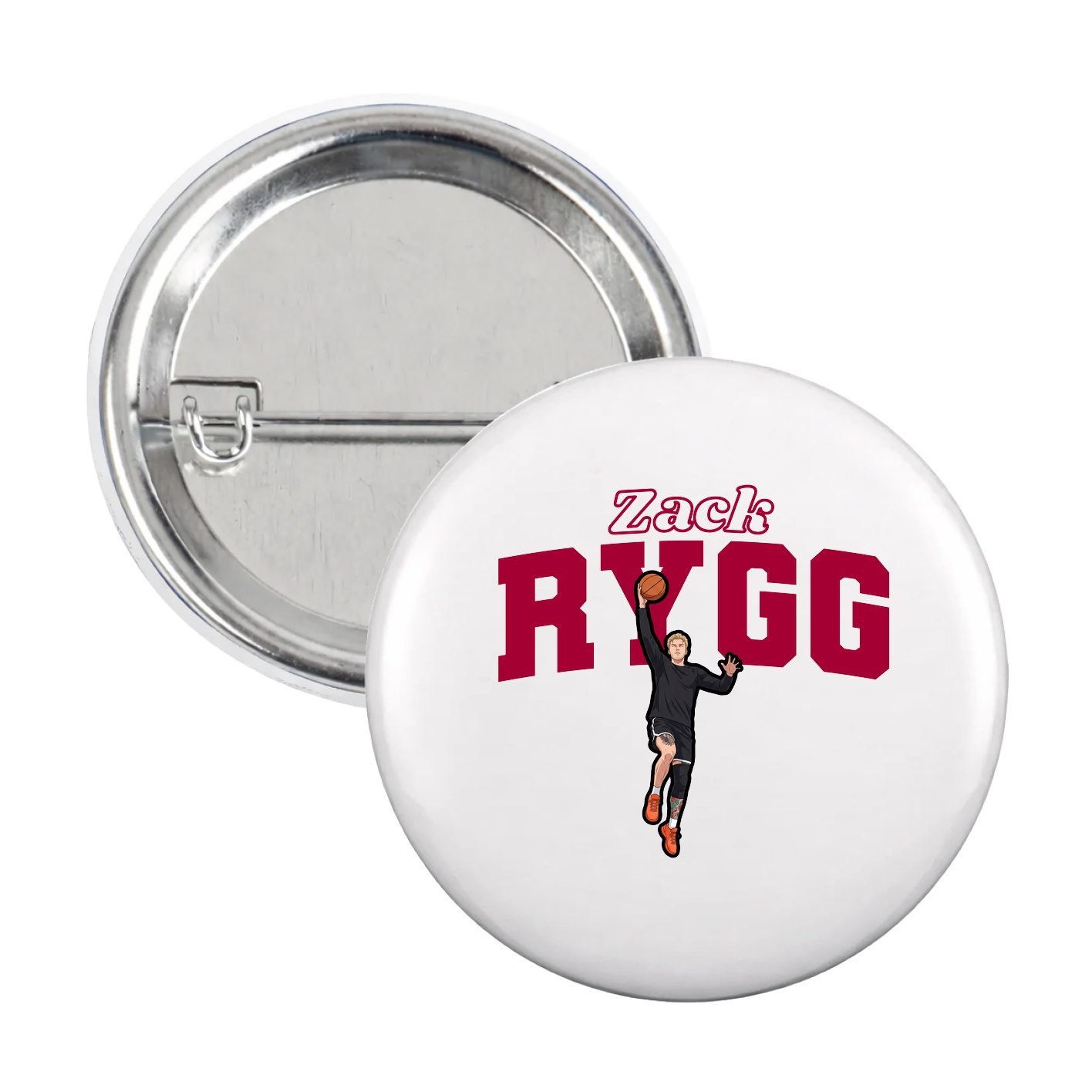 Game Day Button — Name Arch in White