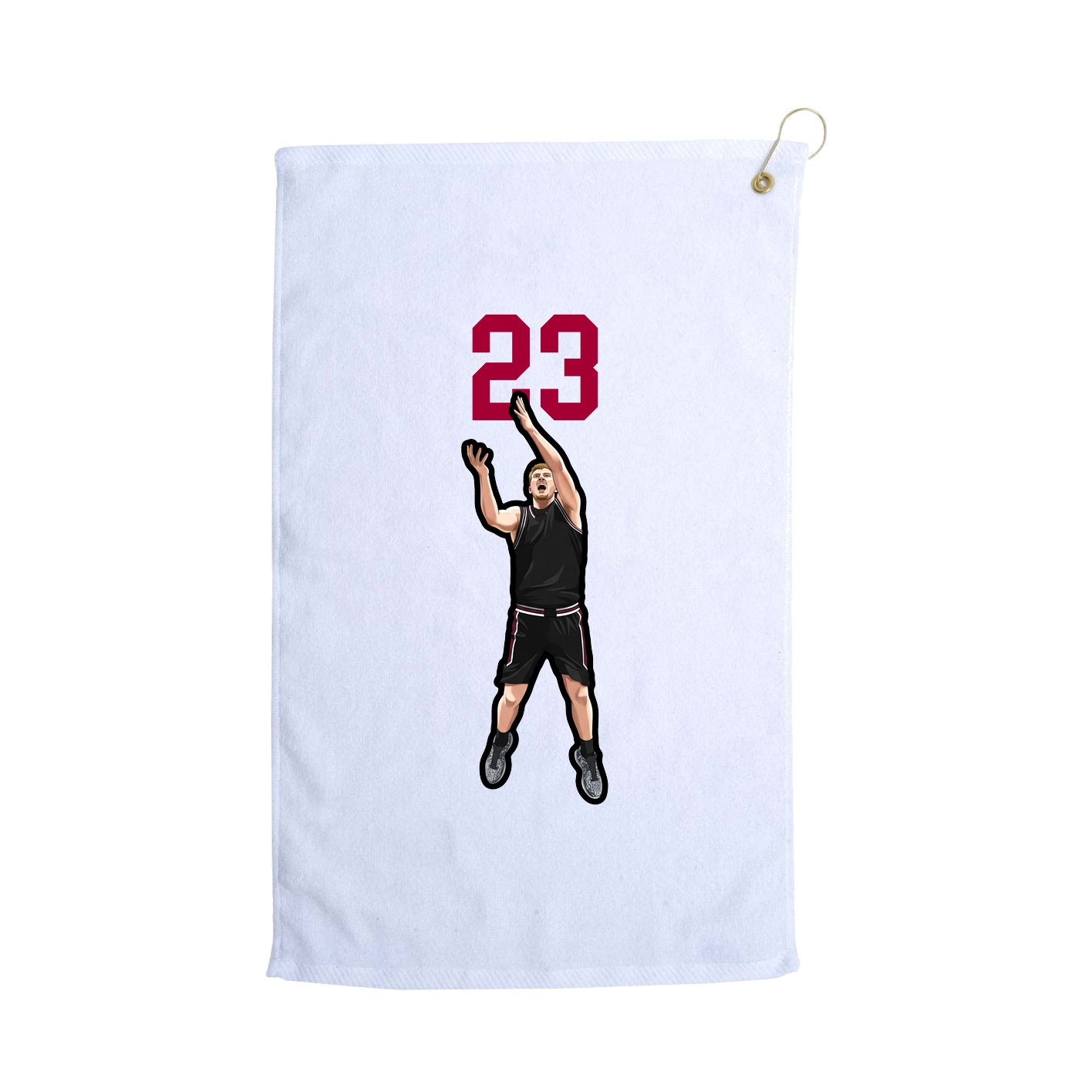 Golf Towel — Number Top in White