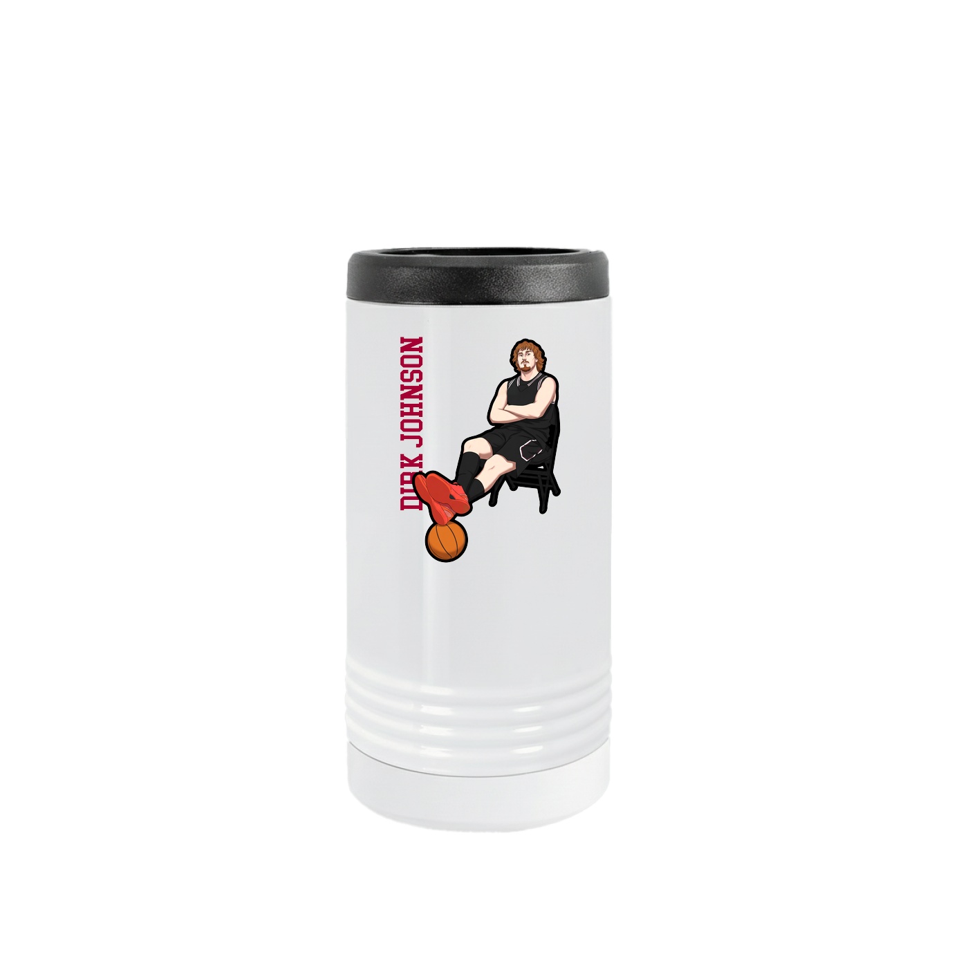 Slim Beverage Holder — Name Vertical in White