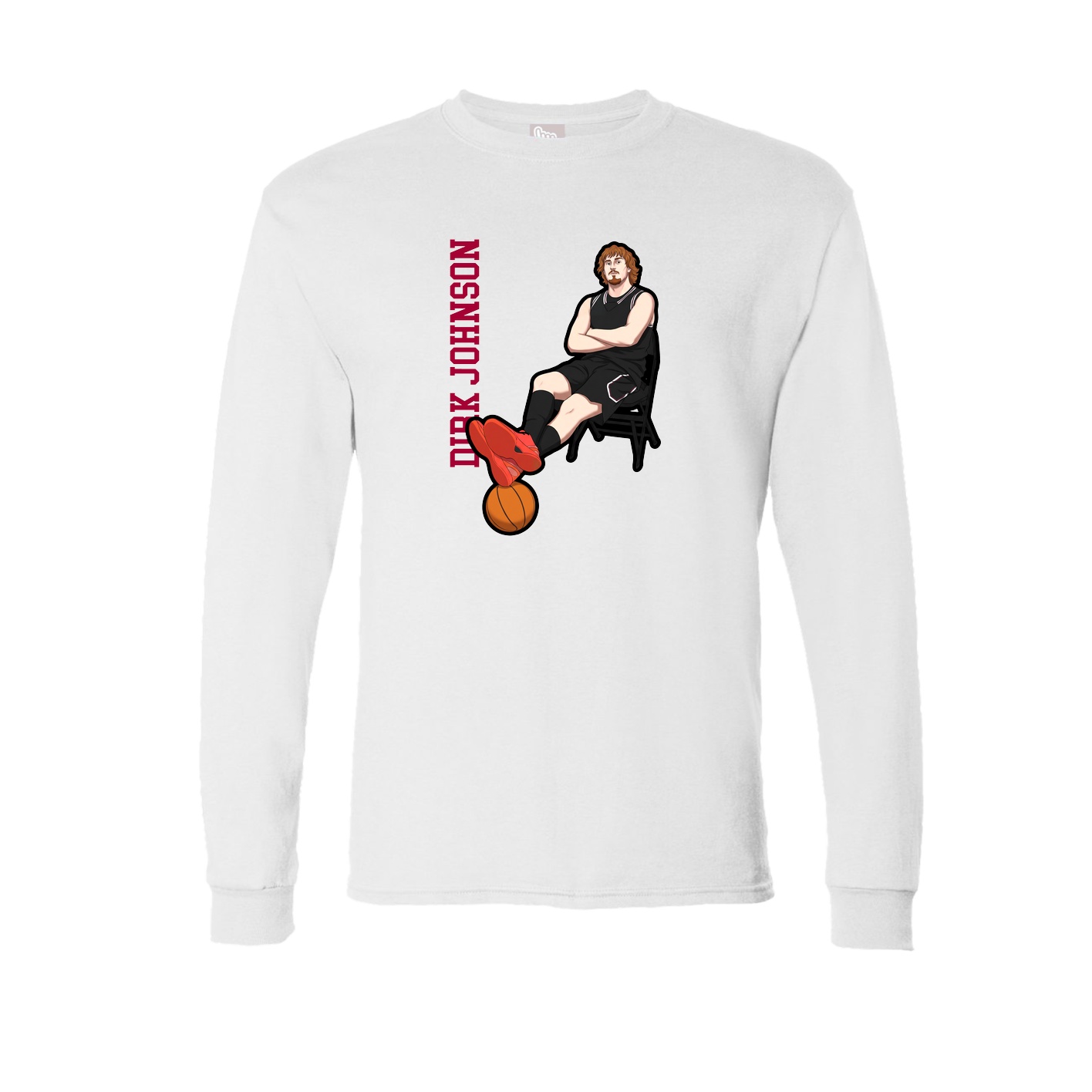 Long Sleeve Tee — Name Vertical in White