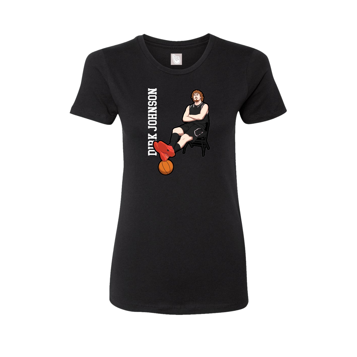 Fitted Women's Tee — Name Vertical in Black