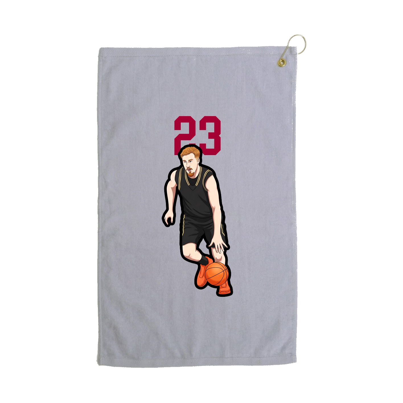 Golf Towel — Number Top in Grey