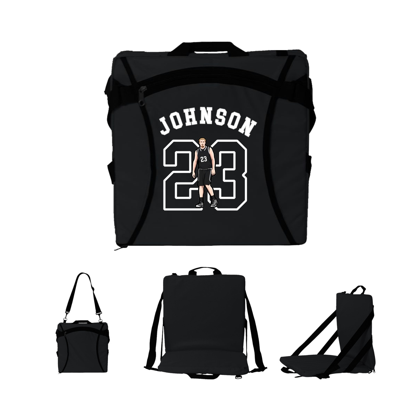 Folding Stadium Seat — Shirsey Arch in Black