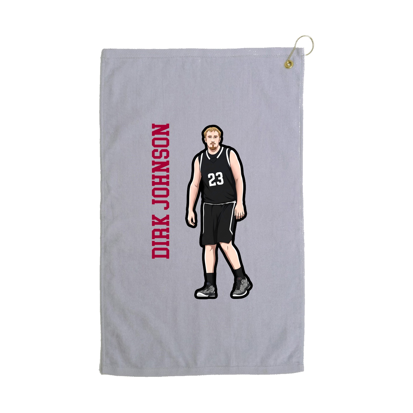 Golf Towel — Name Vertical in Grey