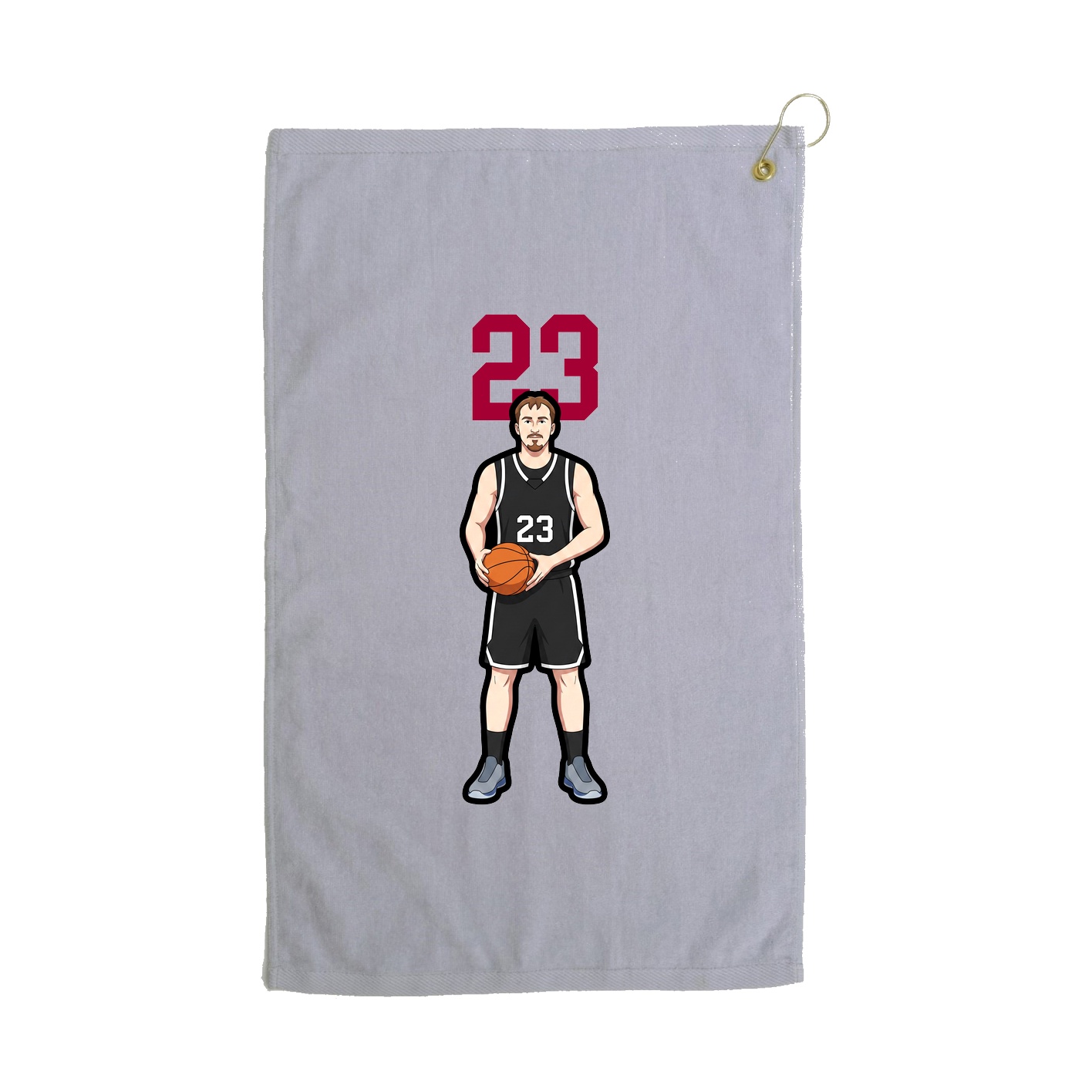 Golf Towel — Number Top in Grey