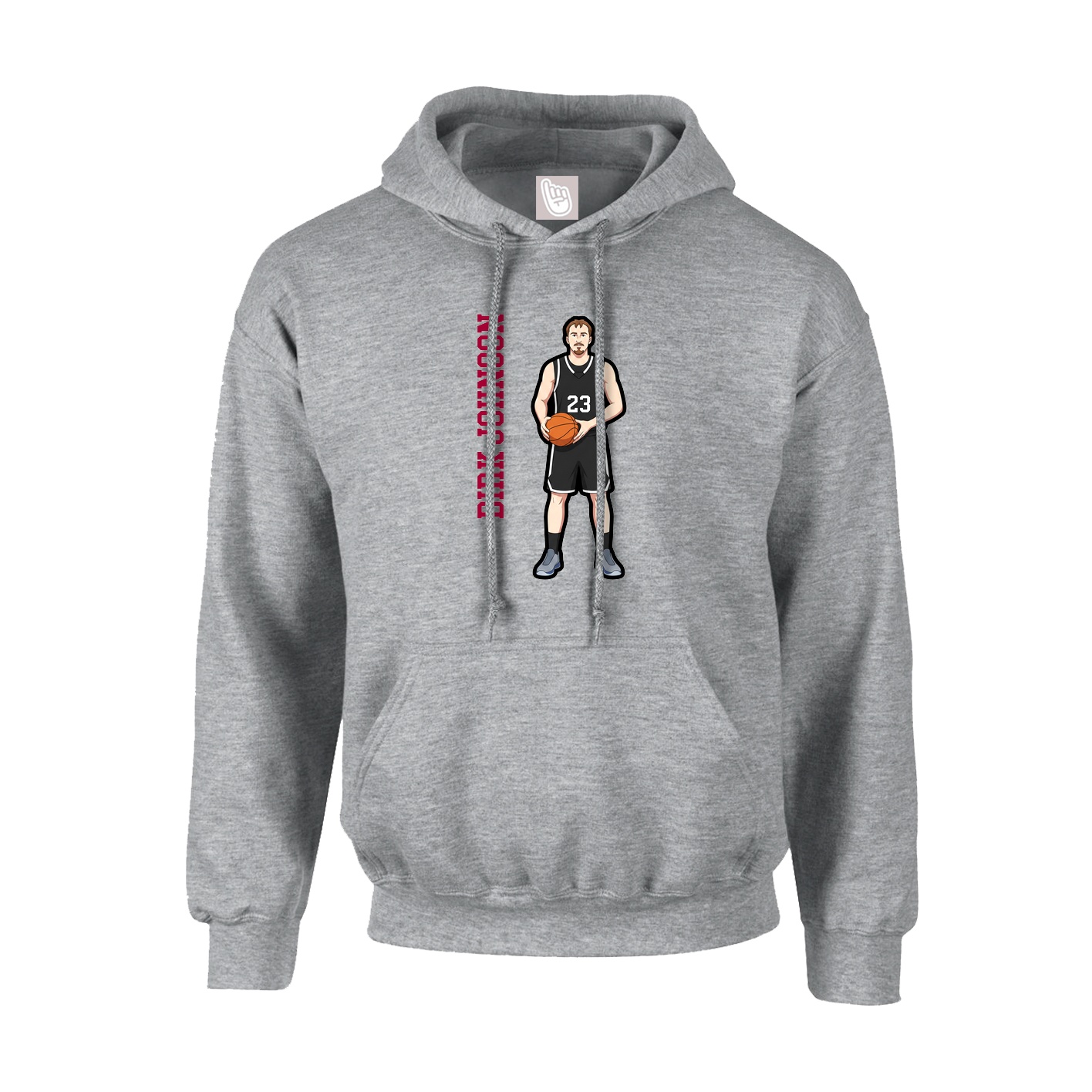 Hoodie — Name Vertical in Grey