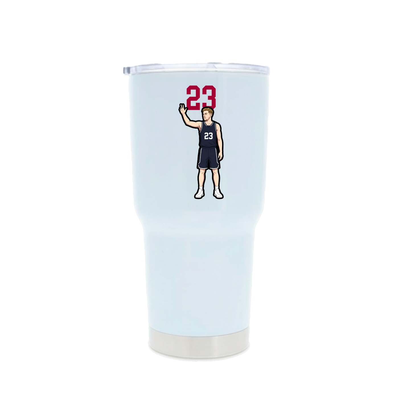30oz Stainless Steel Tumbler — Number Top in White