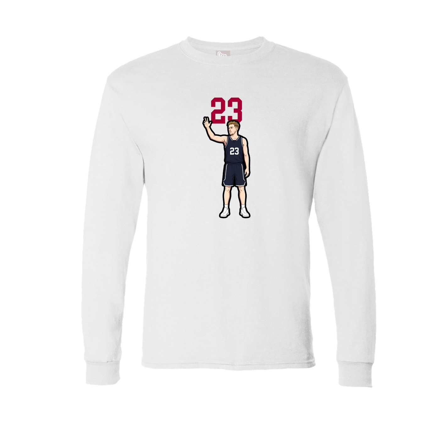 Long Sleeve Tee — Number Top in White