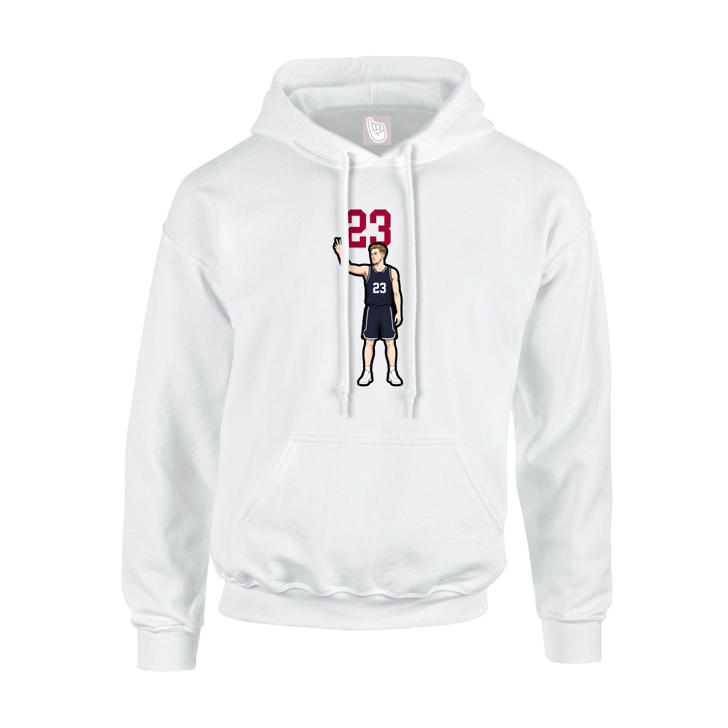 Youth Hoodie — Number Top in White