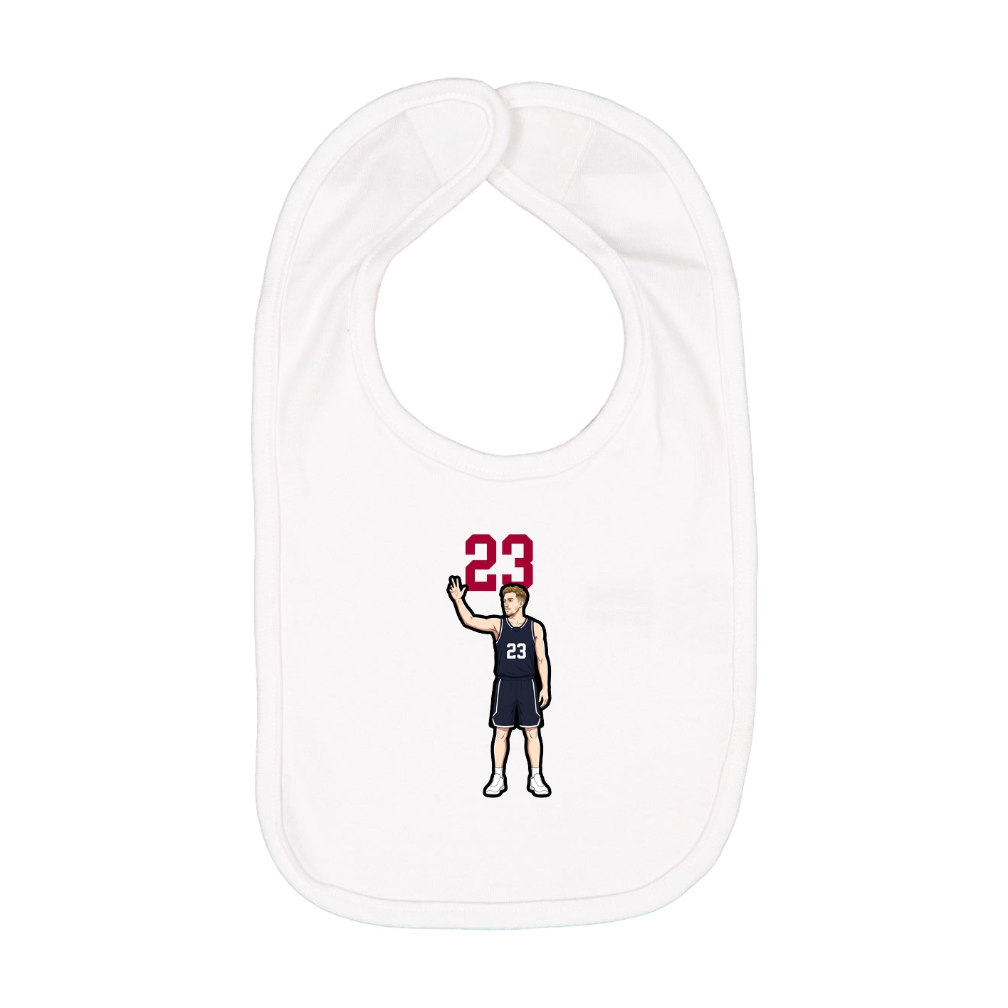Infant Bib — Number Top in White