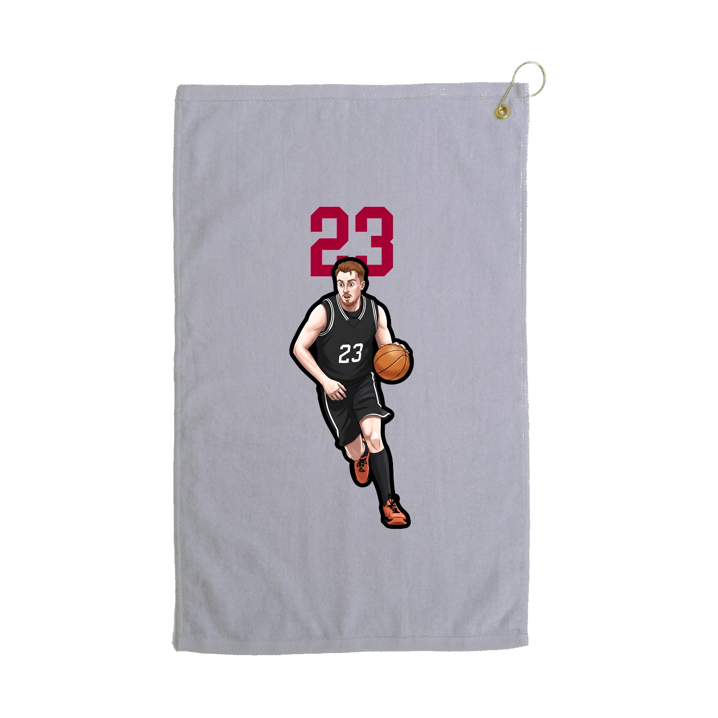 Golf Towel — Number Top in Grey