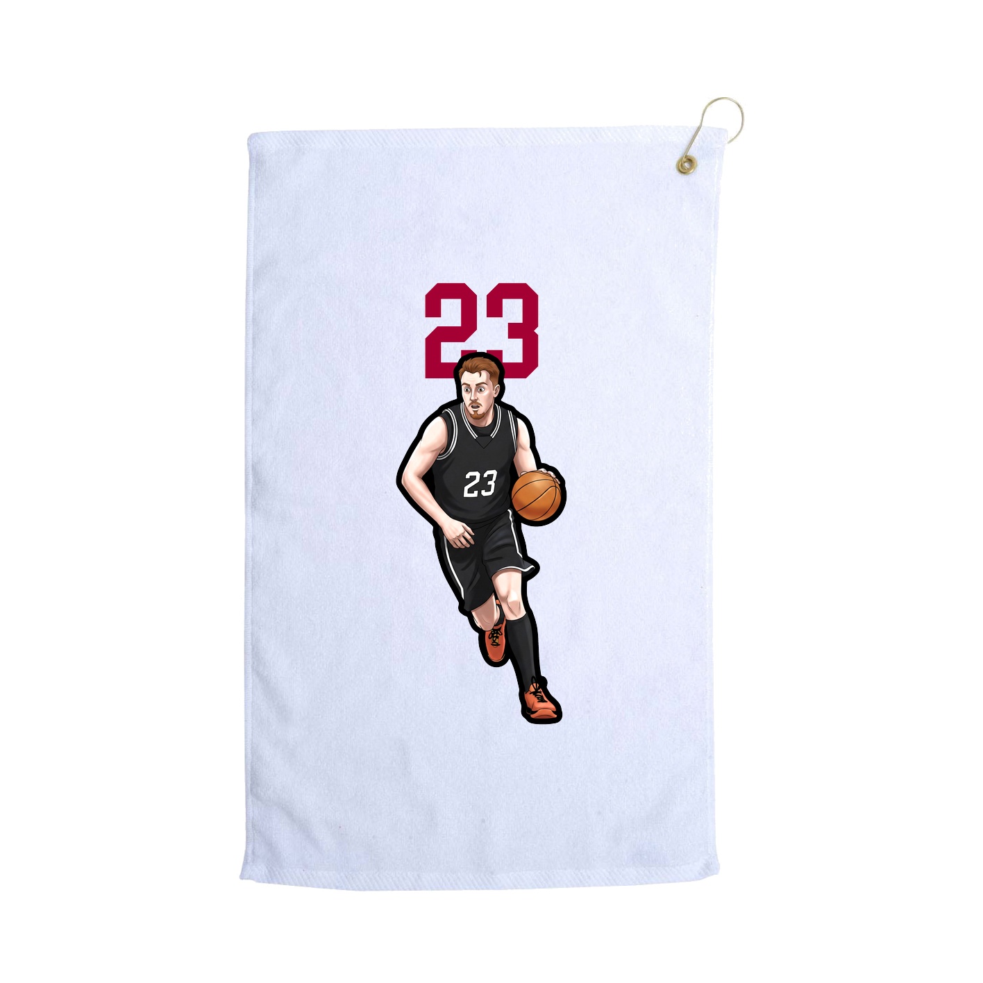 Golf Towel — Number Top in White