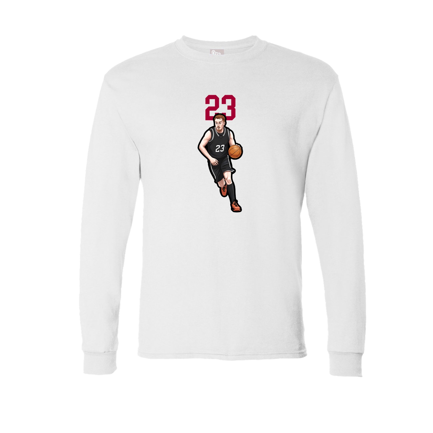 Long Sleeve Tee — Number Top in White