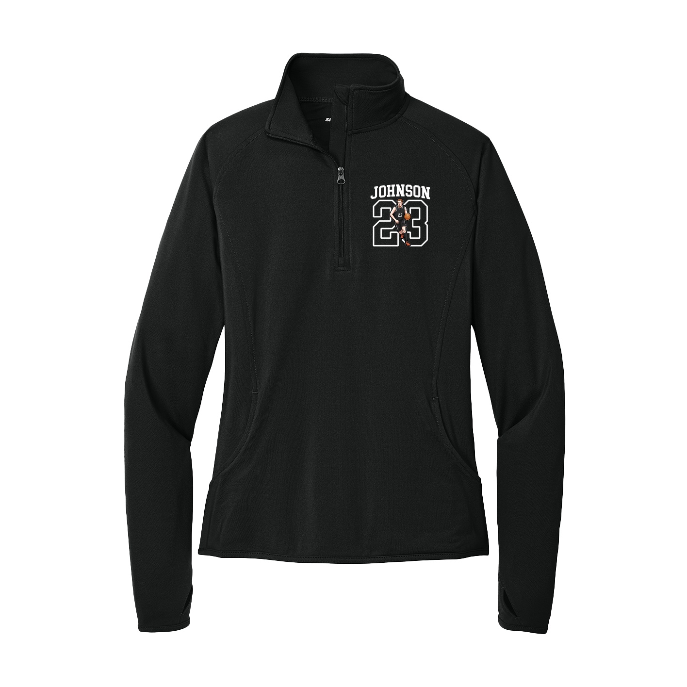 Women's Q-Zip Pullover — Shirsey in Black