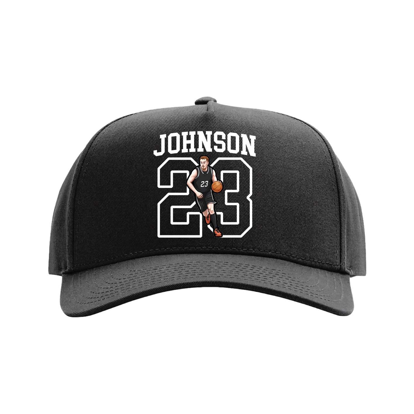 Full Fabric Five-Panel Champ Cap — Shirsey in Black