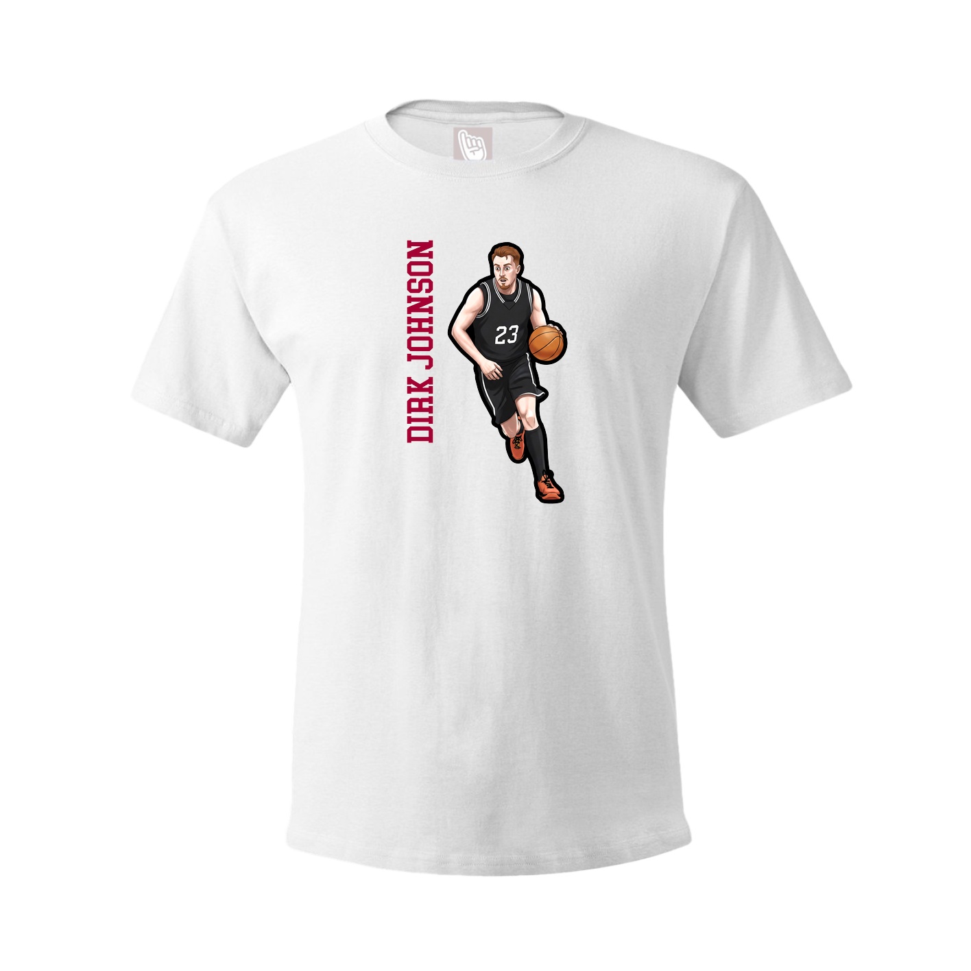 Youth Tee — Name Vertical in White